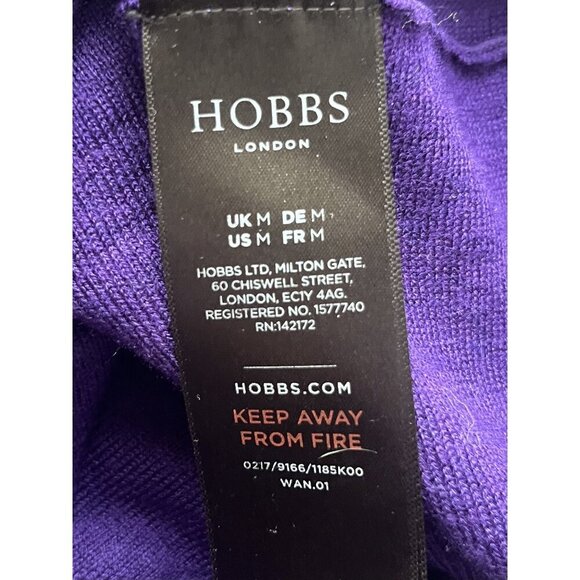 Hobbs London Purple Wool Blend Sweater Flared Hem M - Picture 5 of 6
